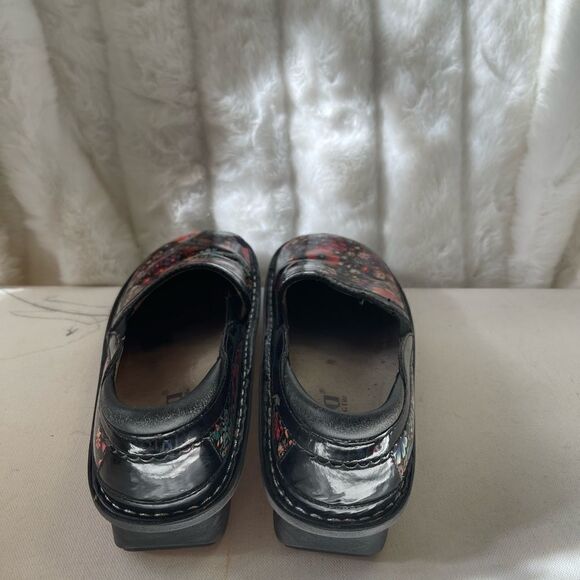 Alegria DEB  patent leather multi color floral prints slip on clogs size Euro 37 - Picture 8 of 15